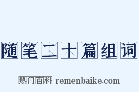 随笔二十篇组词是什么意思的图片